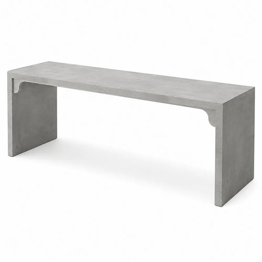 Scrivania rettangolare monoblocco in cemento rinforzato grigio cemento 140 x 60 x 75 cm